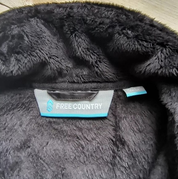 Free Country Faux Fur Jacket Women's Size Small Black Fuzzy Full Zip - Picture 7 of 7